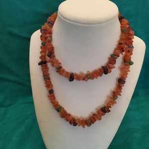 Single Strand Multicolored Gem Chip Necklace